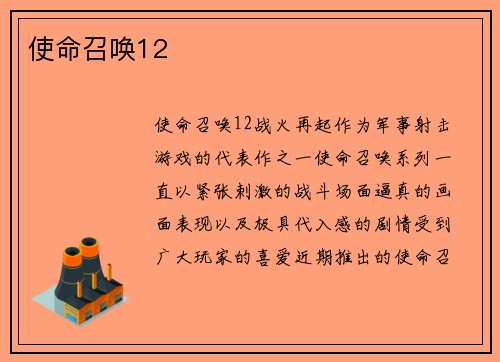 使命召唤12